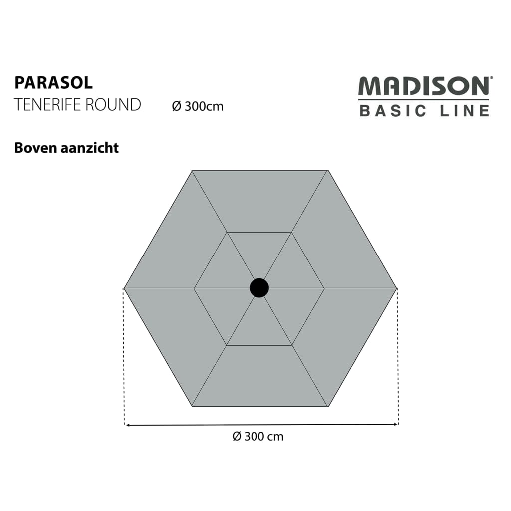 Madison Parasol Tenerife Rond 300 Cm