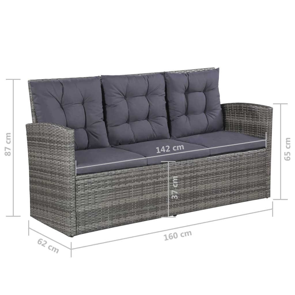 Loungeset Met Kussens Poly Rattan