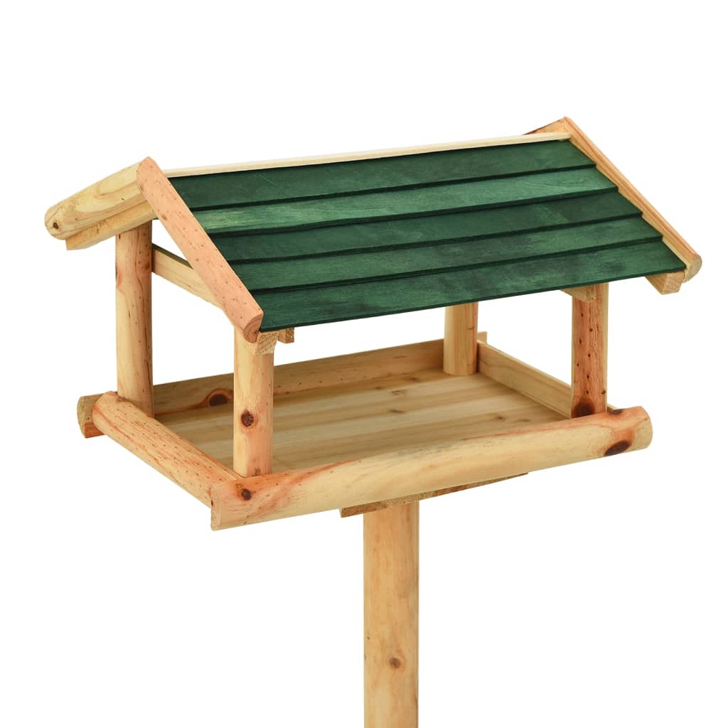 Vogelvoeder Met Standaard 37X28X100 Cm Massief Vurenhout Groen