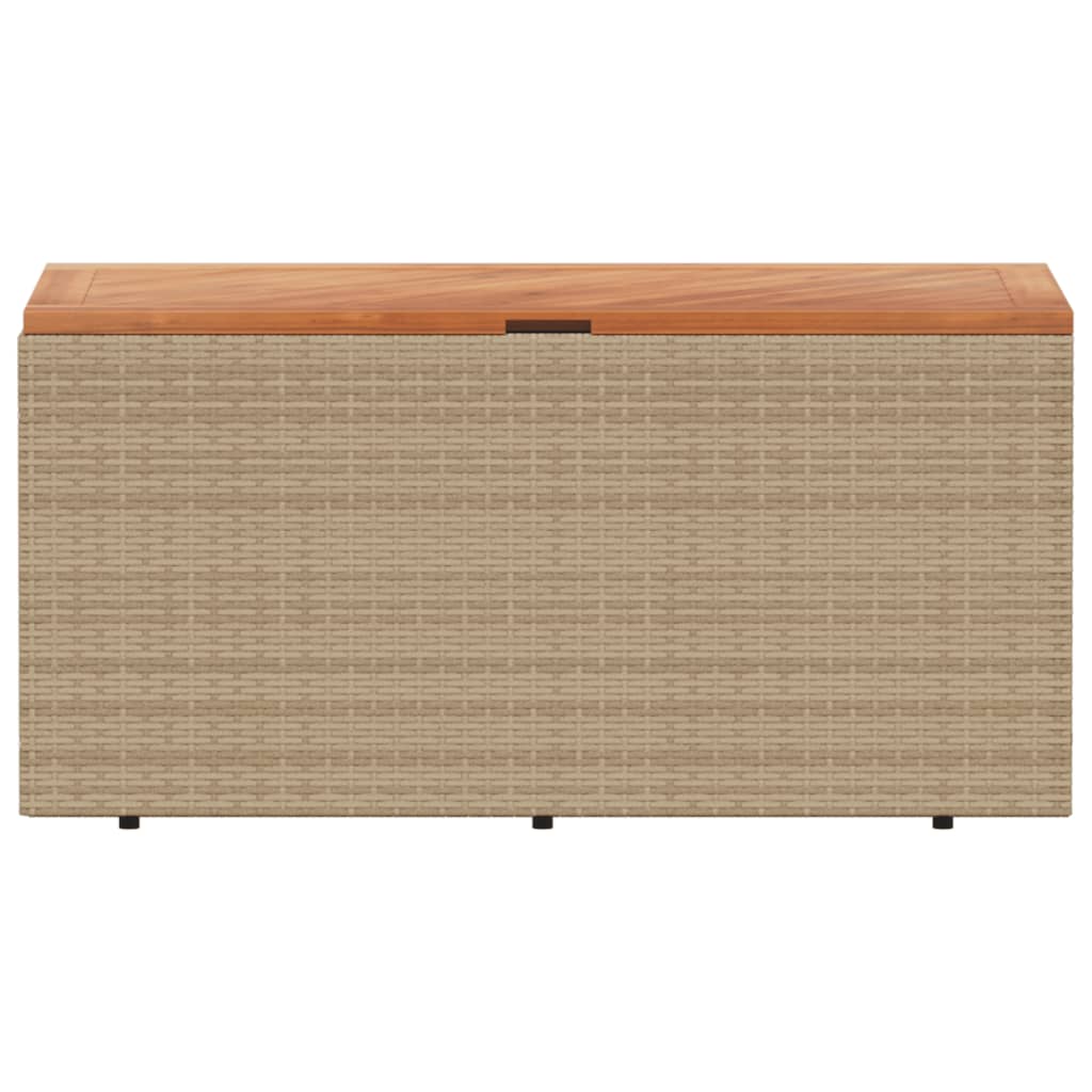 Tuinbox 110X50X54 Cm Poly Rattan En Acaciahout Beige