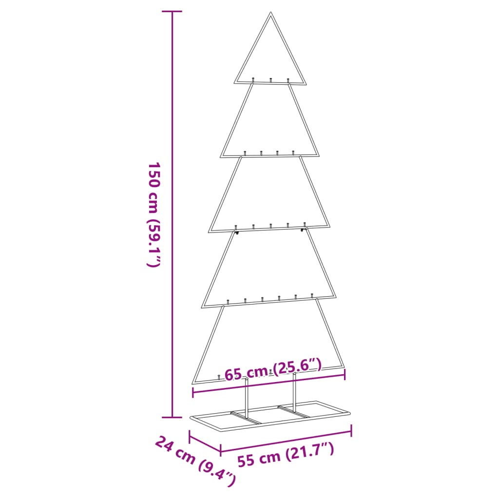 Kerstdecoratie Kerstboom Metaal Zwart