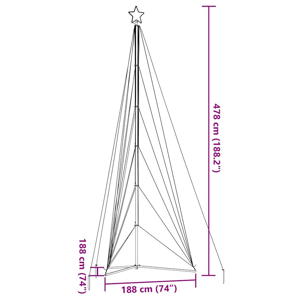 Kerstboomverlichting 861 Warmwitte Led's 478 Cm