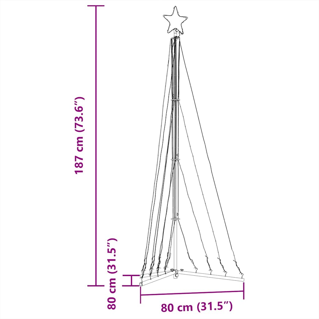 Kerstboomverlichting 339 Blauwe Led's 187 Cm