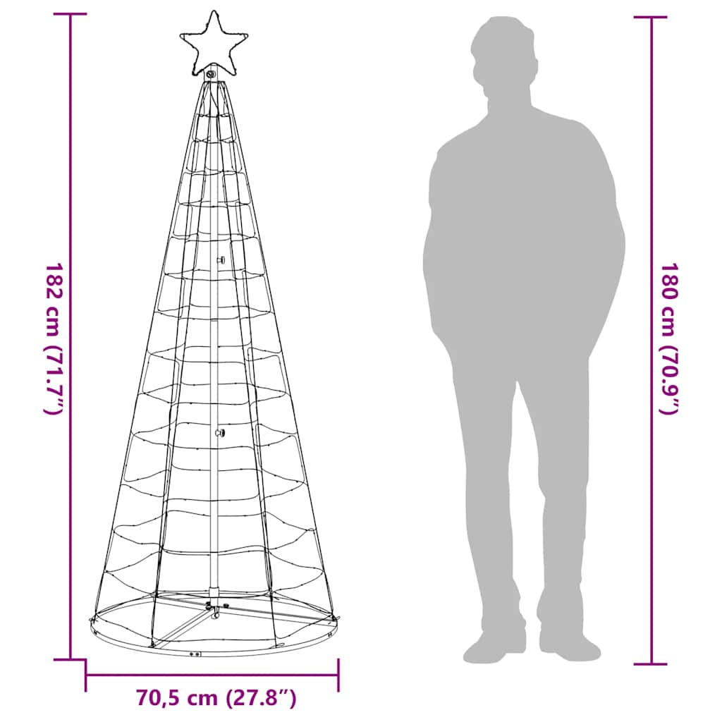 Lichtkegel 200 Koudwitte Led's 182 Cm