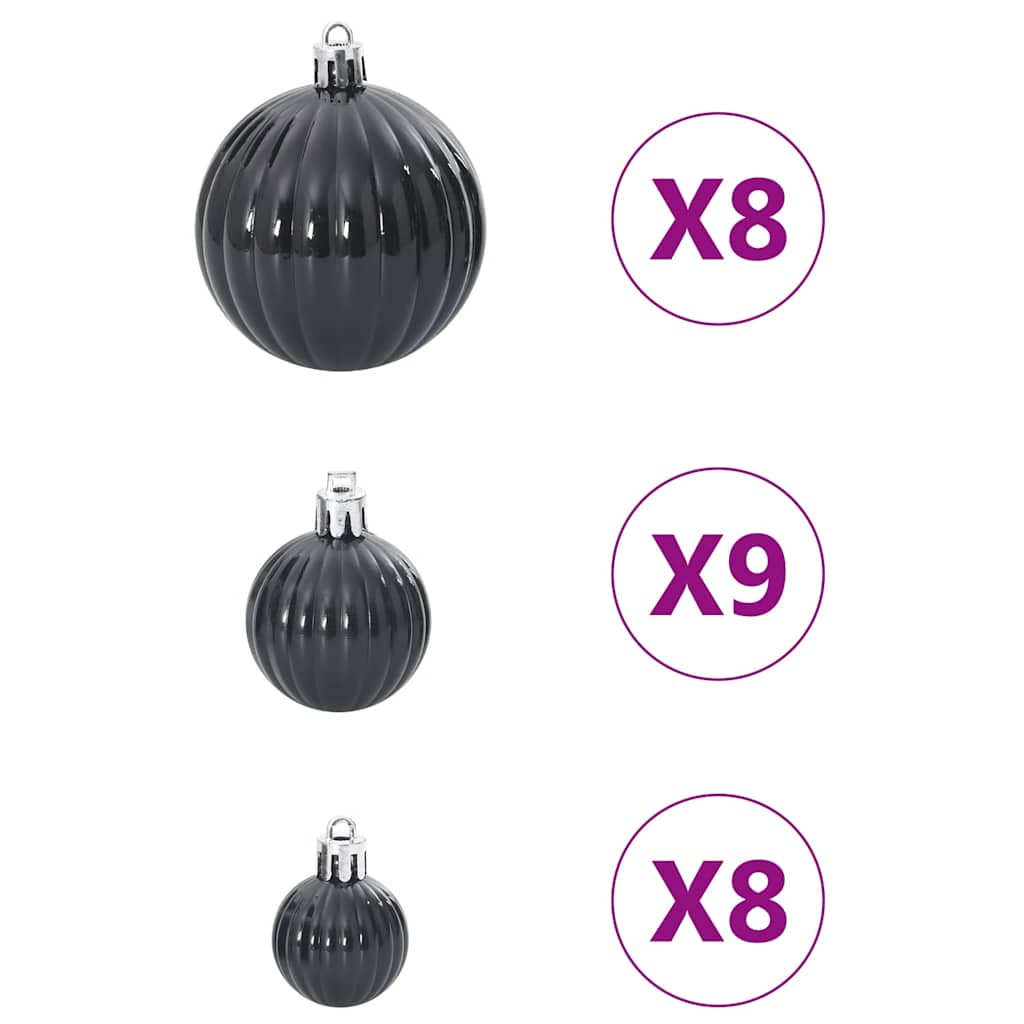 Kerstballen 100 St Ø3/4/6 Cm Zwart