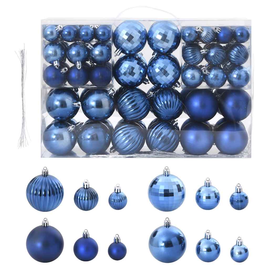 Kerstballen 100 St Ø3/4/6 Cm Blauw