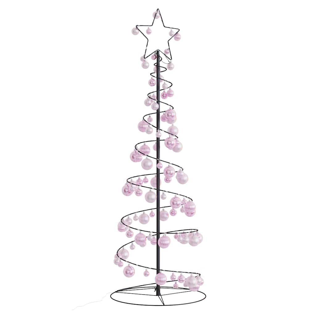 Kerstboom Lichtkegel Met Kerstballen 100 Led's Warmwitte 150 Cm