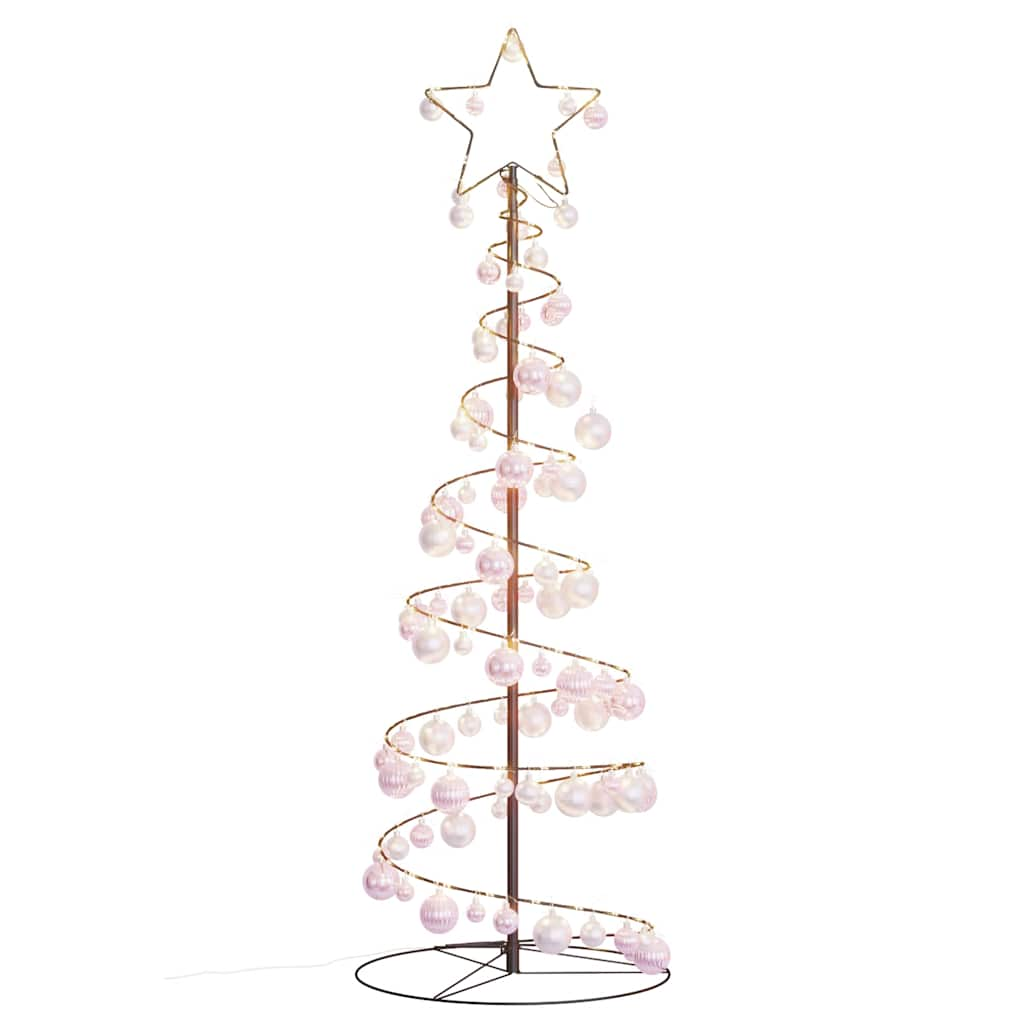 Kerstboom Lichtkegel Met Kerstballen 100 Led's Warmwitte 150 Cm