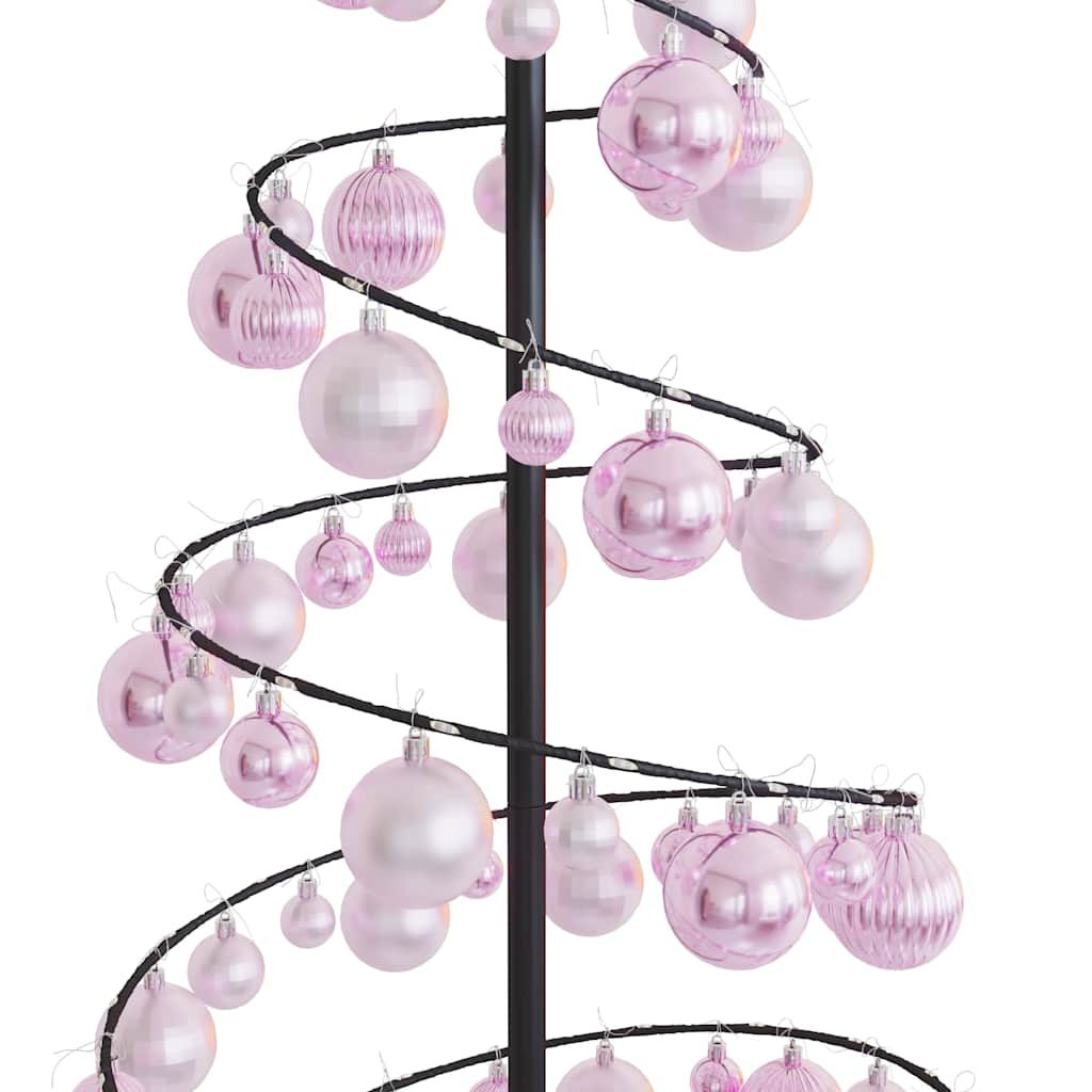 Kerstboom Lichtkegel Met Kerstballen 100 Led's Warmwitte 150 Cm