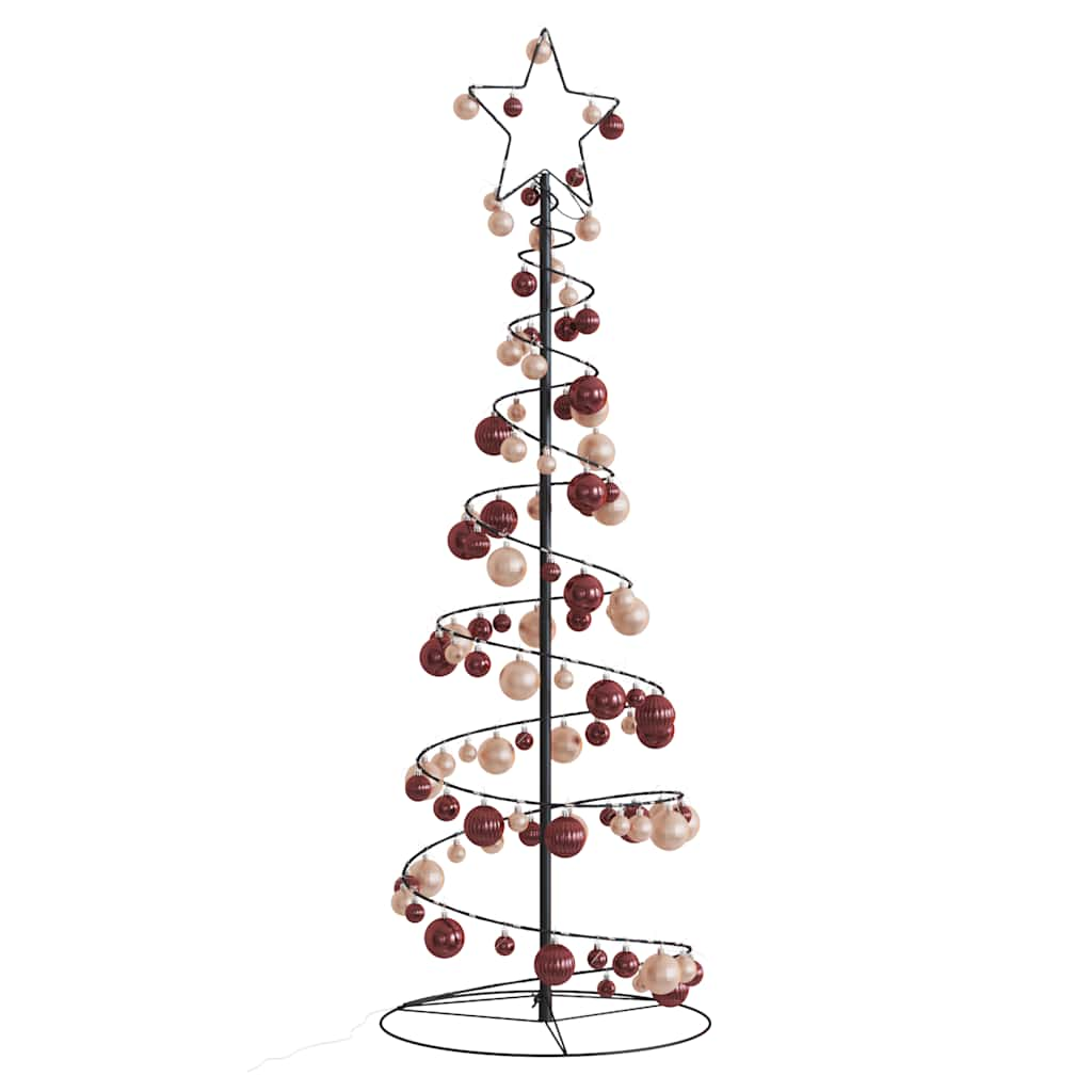 Kerstboom Lichtkegel Met Kerstballen 100 Led's Warmwitte 150 Cm