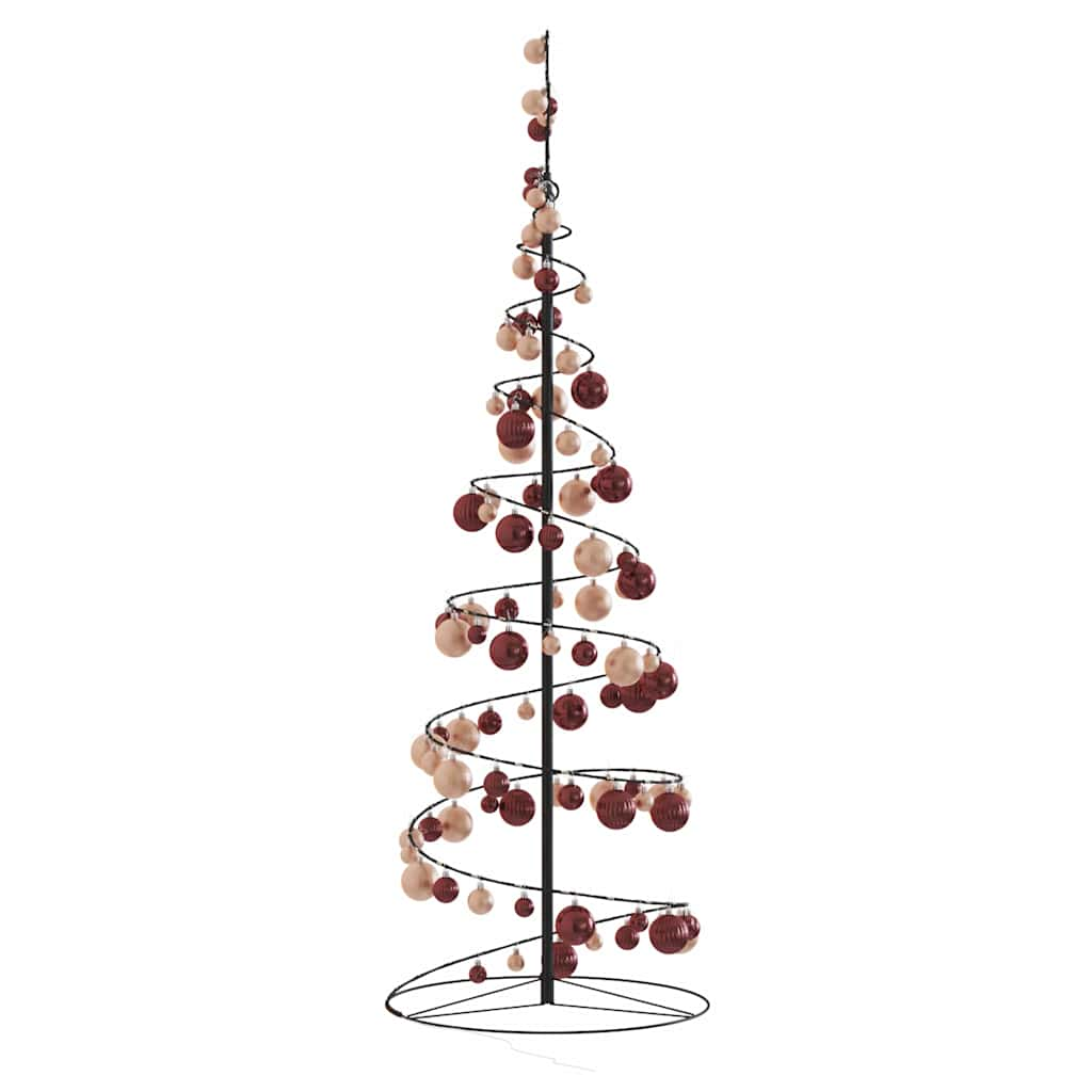 Kerstboom Lichtkegel Met Kerstballen 100 Led's Warmwitte 150 Cm