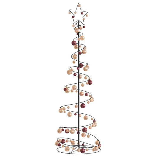 Kerstboom Lichtkegel Met Kerstballen 120 Led's Warmwitte 180 Cm