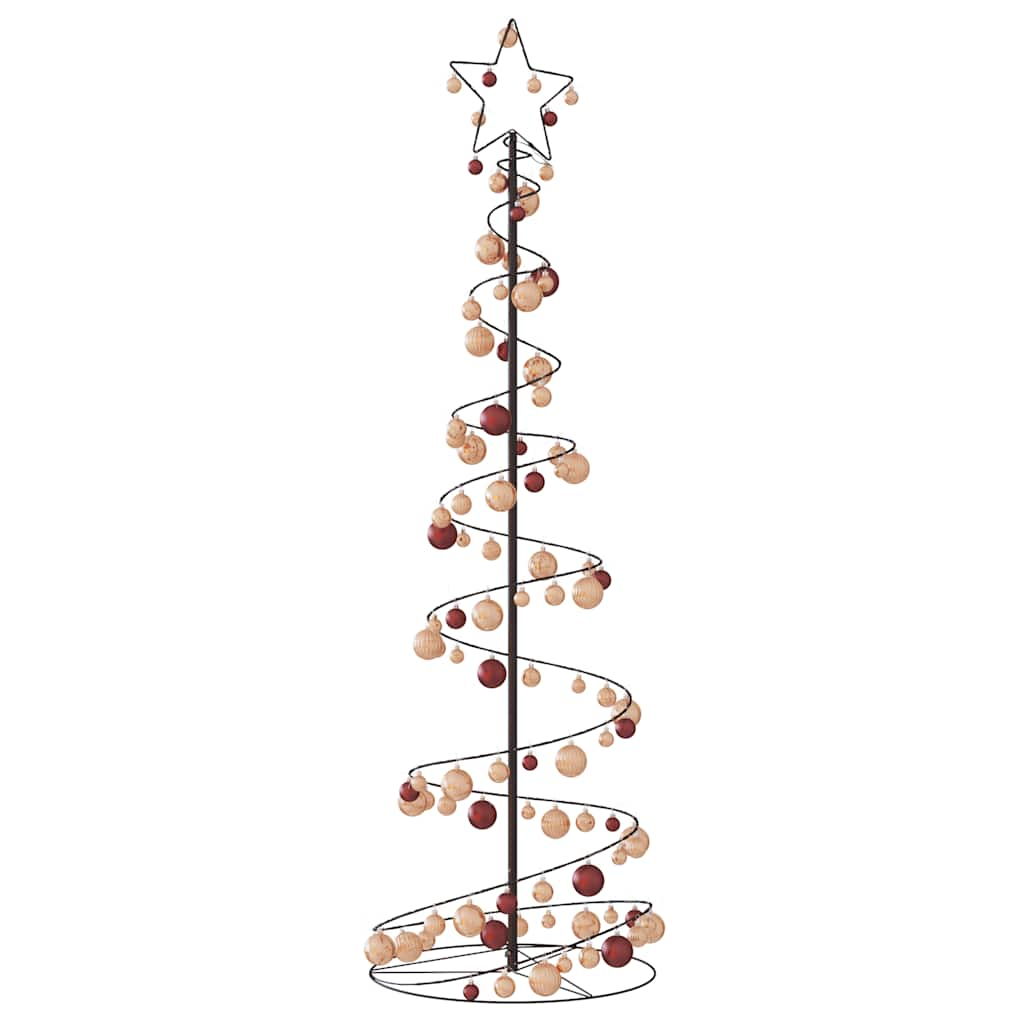 Kerstboom Lichtkegel Met Kerstballen 120 Led's Warmwitte 180 Cm